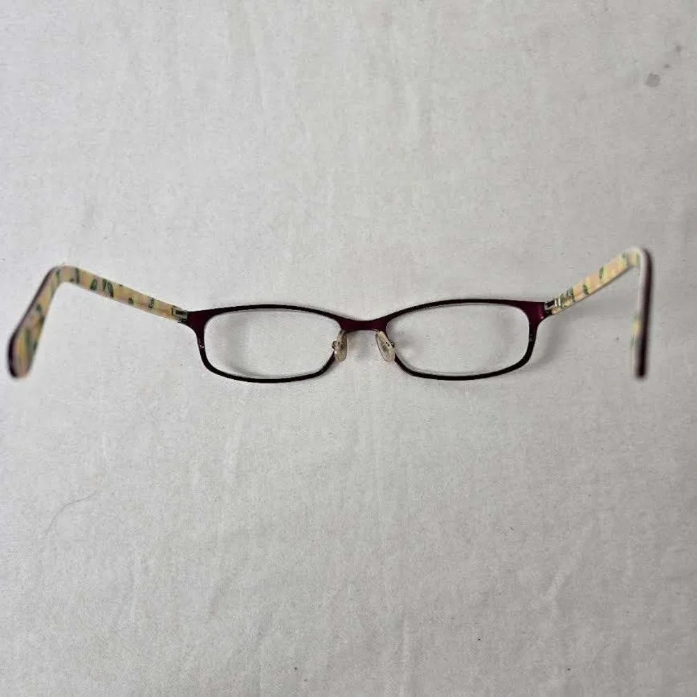 Lilly Pulitzer Eleanor RS Eyeglasses Frames 52-16-130 Burgundy Lemon Rectangular